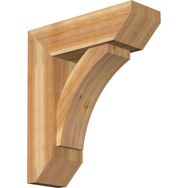 Ekena Millwork Thorton Slat Rough Sawn Bracket w/ Offset Brace, Western Red Cedar, 8"W x 24"D x 28"H BKT0806X24X28THR06RWR - main